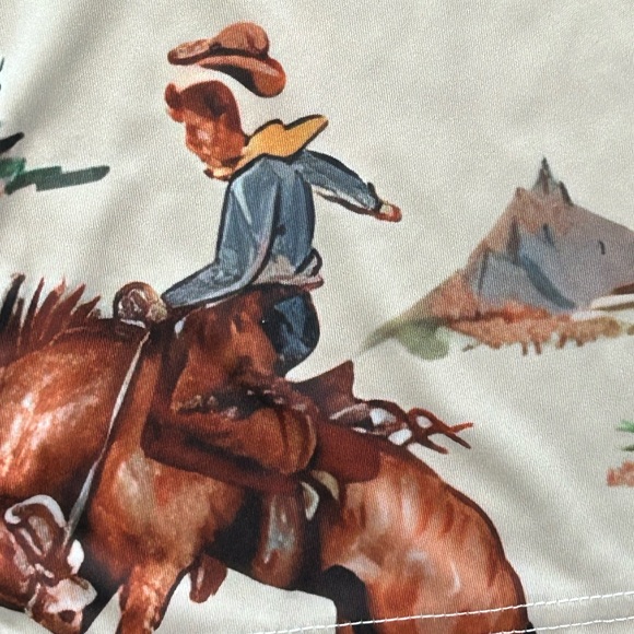 High waisted cowboy western horse ranch equestrian flared statement leggings 2XL - Picture 4 of 10